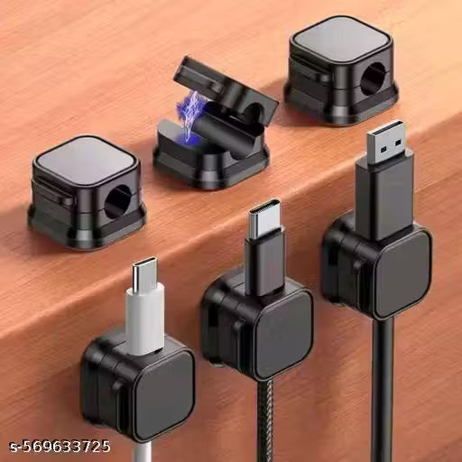 (6 Piece)Magnetic Cable Clip Organizer Cord Holder, Adhesive Cable Management, Wire Phone USB Charger Cable Holder Keeper Organizer for Car, Office Home Desktop, Wall, Night Table[Pack of 6]