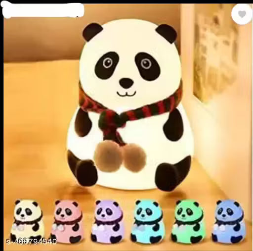 FASTIC Cute Panda,USB Rechargeable, 7-Colors Changing Light, Room Decor Night Lamp (White)