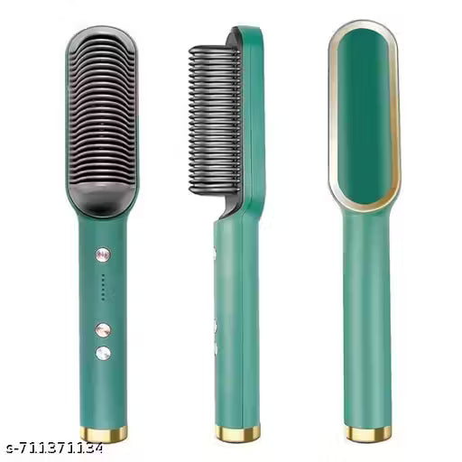 Home Trade 2in1 Hair Straightener & Curler Brush, Hair Straightening Iron With Built-in Comb, Fast Heating & 6 Temp Settings & Anti-Scald, Perfect For Home Hair Styler